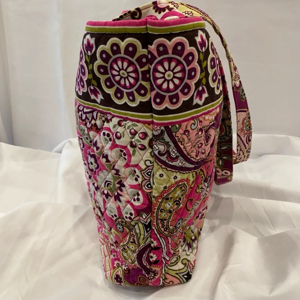 Vera Bradley Very Berry Paisley Pink and Brown Tote Bag